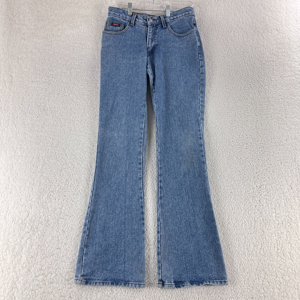 Just USA Blue Denim Flare Leg Jeans Womens Mid-Rise Made in‎ USA VTG Size 5